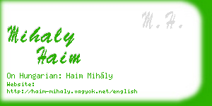 mihaly haim business card