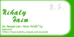 mihaly haim business card